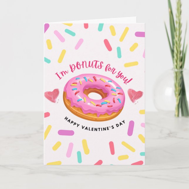 I am Doughnuts for You - Doughnuts Lover Valentine Card (Front)