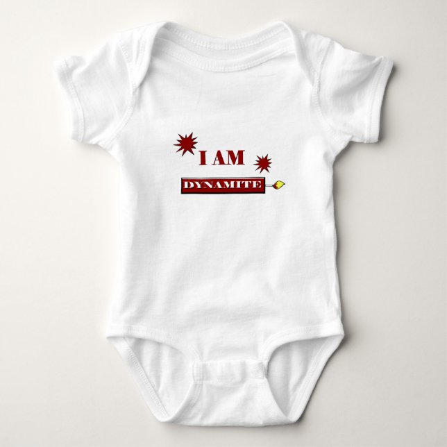 "I am dynamite"  Baby Bodysuit (Front)