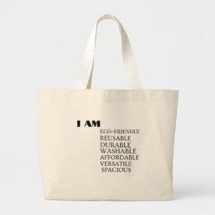 "I AM" Empowerment Quote Reusable Tote Bag – Minim