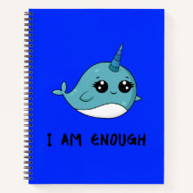 I Am Enough Cute Narwhal 1 Journal