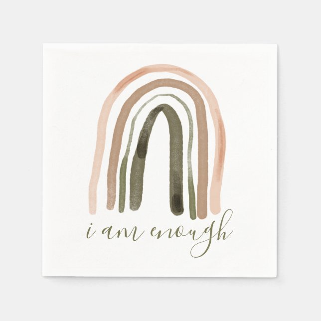 I Am Enough Inspiring Affirmation Napkin (Front)