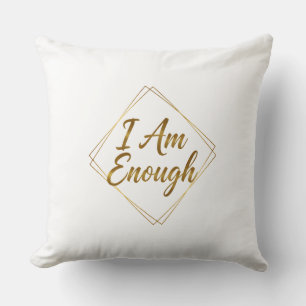 I Am Enough Minimal Script Cushion