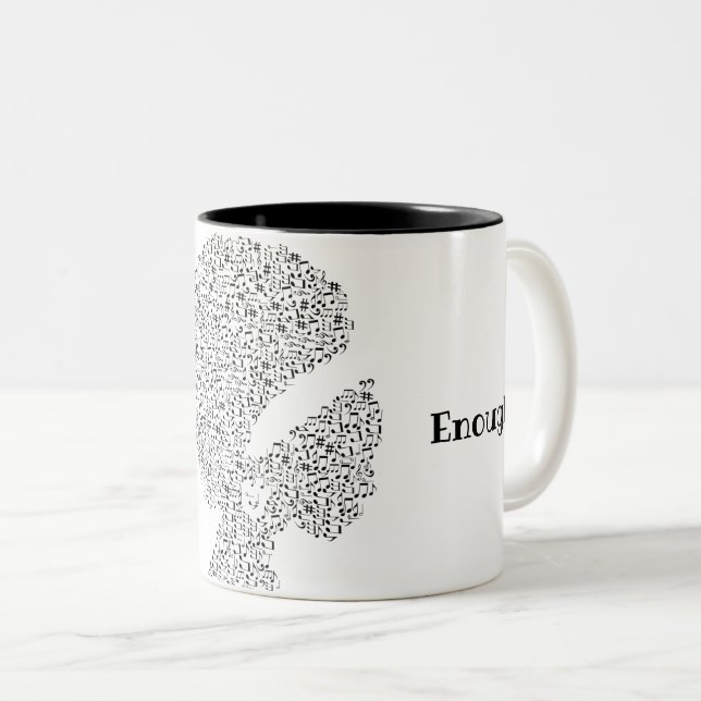 I am Enough Quote Two-Tone Coffee Mug (Front Right)