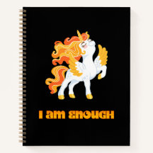 I AM Enough unicorn 1 journal notebook