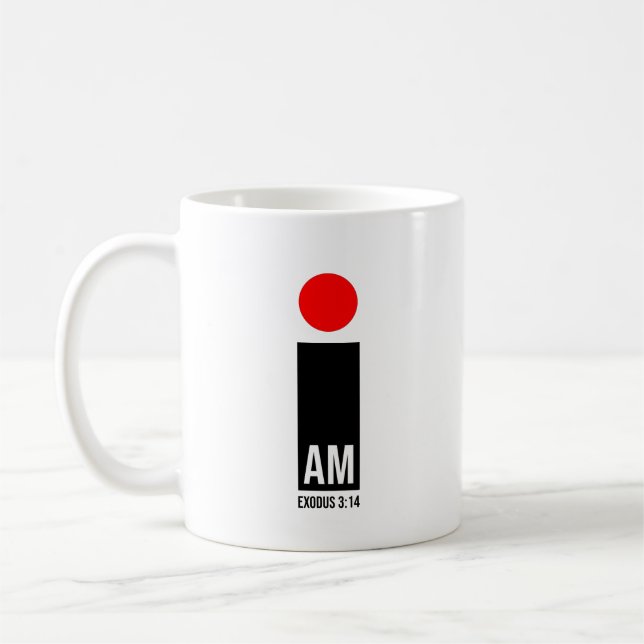 I am - Exodus 3:14: Red Design Coffee Mug (Left)