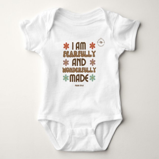 I Am Fearfully And Wonderfully Made Baby Bodysuit (Front)