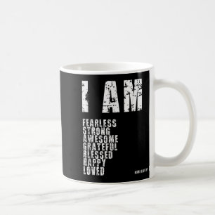 I Am Fearless, Strong, Blessed Loved God Motivatio Coffee Mug