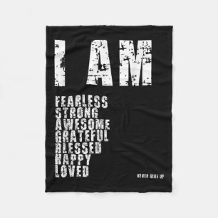 I Am Fearless, Strong, Blessed Loved God Motivatio Fleece Blanket