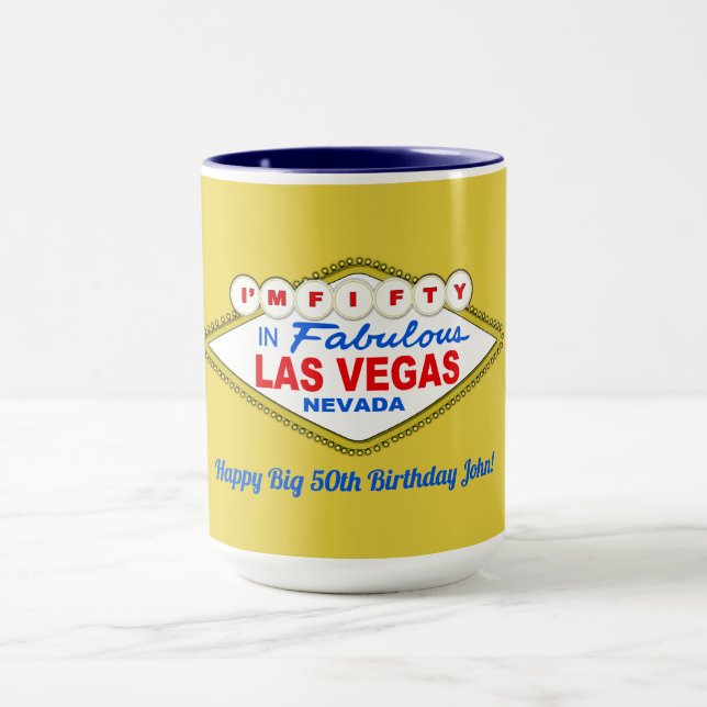 I Am FIFTY in LAS VEGAS Mug (Center)