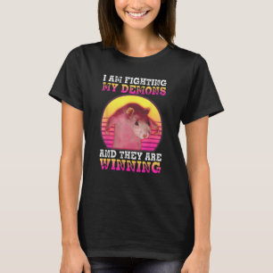 I Am Fighting My Demons Men Women  Rat Retro Vinta T-Shirt