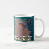 I am fond of pigs. Winston Churchill Quote - Mug