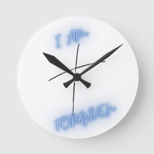 I am Forgiven Blue Cross Round Clock