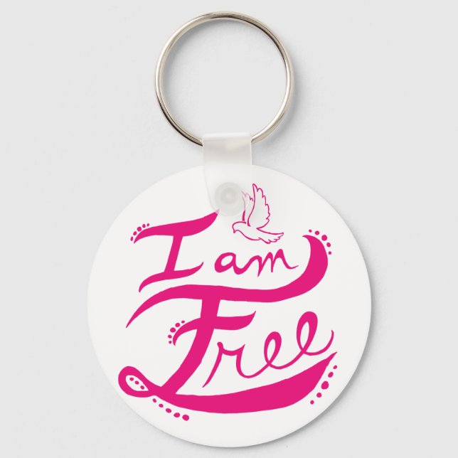 "I Am Free" Keychain (Front)