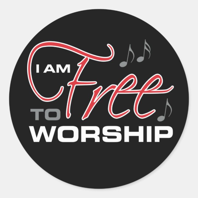 I Am Free To Worship - Osteen Classic Round Sticker (Front)