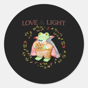 I Am Full Of Love And Light Frog Halloween Classic Round Sticker