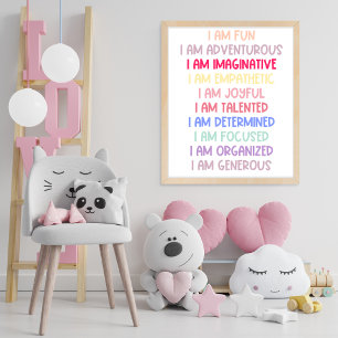 I am Fun Affirmation for Kids Poster