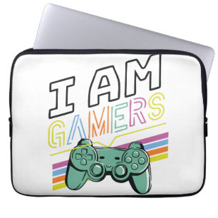 I Am Gamers – Retro Neon Gaming Design Laptop Sleeve