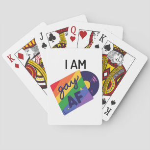 I Am Gay AF Funny LGBT Pride Month Playing Cards