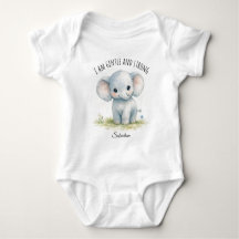 “I Am Gentle And Strong" Cute Elephant Baby Shower