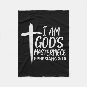 I Am God`s Masterpiece Christian Ephesians 2_20 _1 Fleece Blanket