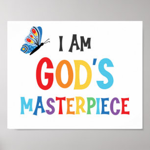 I Am God's Masterpiece Kids Bible Verse Poster