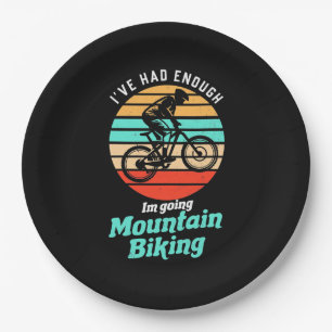 I Am Going Mountain Biking Paper Plate