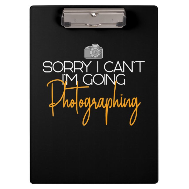 I Am Going Photographing Clipboard (Front)