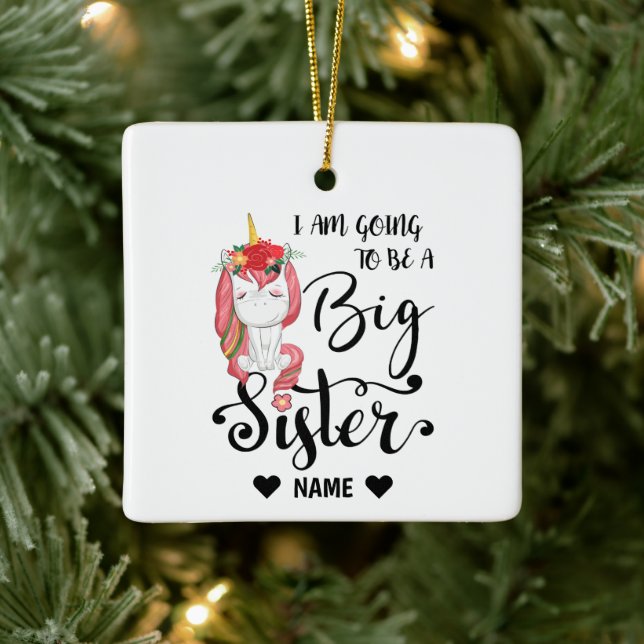 I am Going to be a Big Sister Ceramic Ornament (Tree)