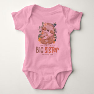 I Am Going To Be A Big Sister Sloth Announcement Baby Bodysuit
