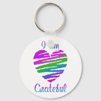 I Am Grateful Key Ring