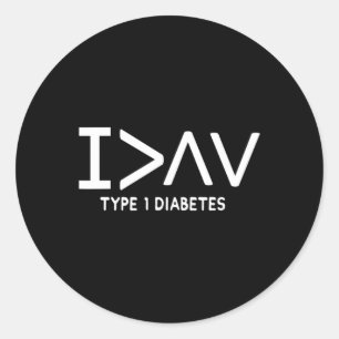 I Am Greater Fun Type 1 Diabetic Awareness Symbol Classic Round Sticker