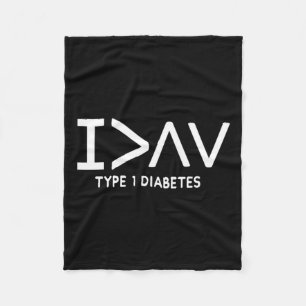 I Am Greater Fun Type 1 Diabetic Awareness Symbol  Fleece Blanket