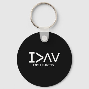 I Am Greater Fun Type 1 Diabetic Awareness Symbol  Key Ring