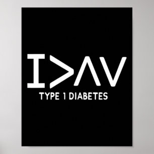 I Am Greater Fun Type 1 Diabetic Awareness Symbol Poster