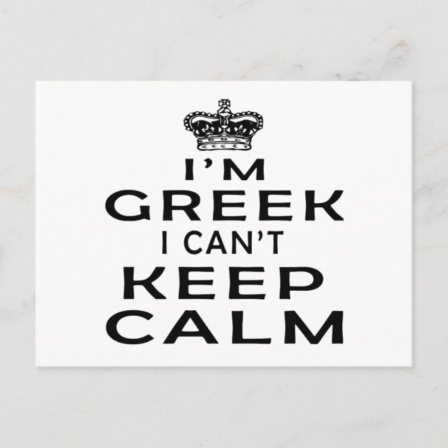 I am Greek I can't keep calm Postcard (Front)