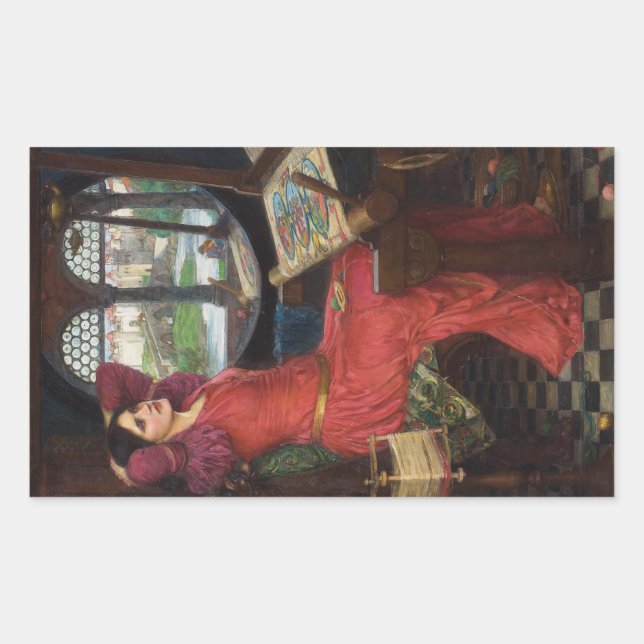 I Am Half Sick of Shadows - John Waterhouse Rectangular Sticker (Front)