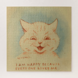 I Am Happy Because Everyone Loves Me (Ginger Cat) Jigsaw Puzzle