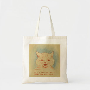 I Am Happy Because Everyone Loves Me (Louis Wain) Tote Bag