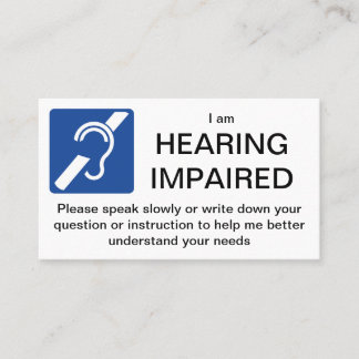I AM HEARING IMPAIRED, Cards