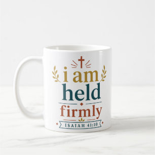 I Am Held Firmly Inspirational Bible Verse Quote Coffee Mug