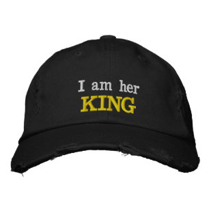 I am Her King Matching Couple Fashion For Him Embroidered Hat