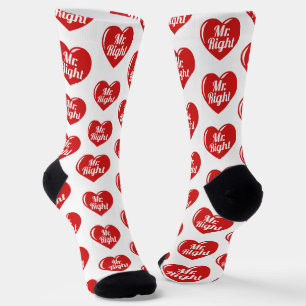 I Am Her Mister Right Red Heart Socks