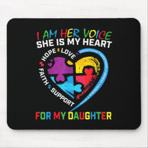 I Am Her Voice Daughter Autism Awareness Mum Dad P Mouse Pad