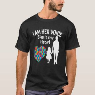 I Am Her Voice She Is My Heart Autism Awareness Mo T-Shirt