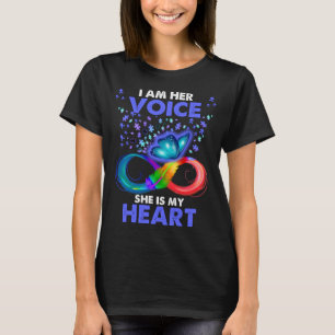 I Am Her Voice She Is My Heart Autism Awareness  T-Shirt