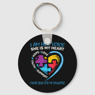 I am her voice she is my heart I wear blue for my Key Ring