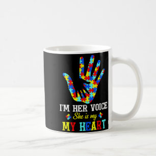 I am her voice she my heart autism awareness kid b coffee mug