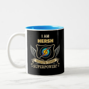 I Am HERSH What's Your Superpower Two-Tone Coffee Mug