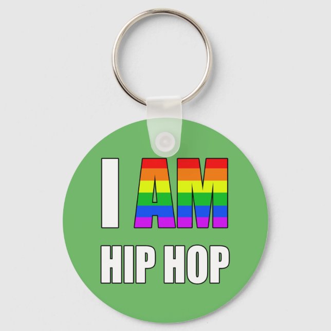 "I AM HIP HOP" RAINBOW LETTER KEY RING (Front)