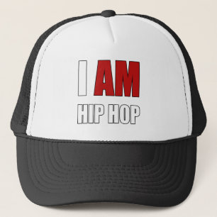 "I AM HIP HOP" RED LETTER TRUCKER HAT
